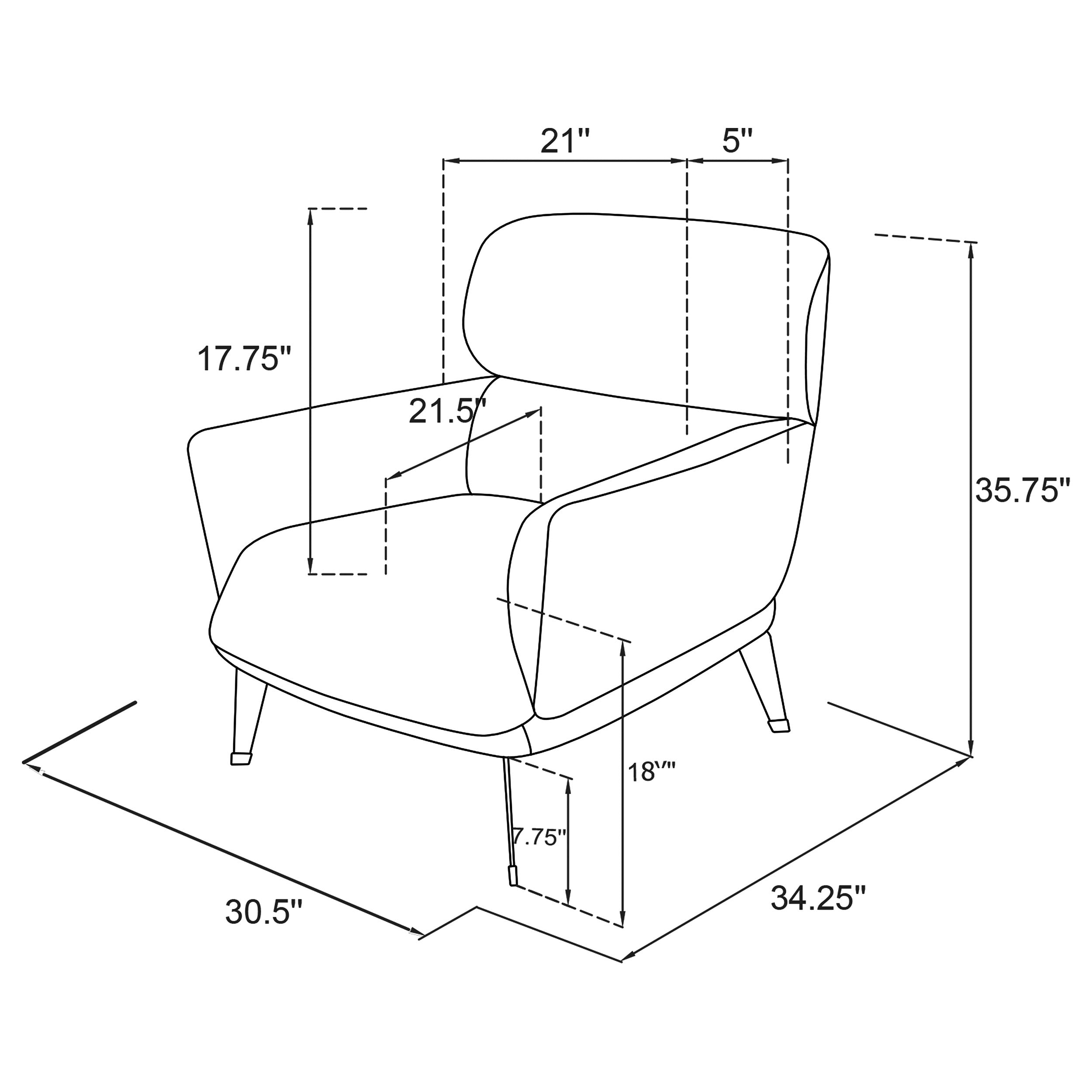 Andrea Upholstered Crecent Arm Accent Chair