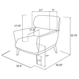 Andrea Upholstered Crecent Arm Accent Chair