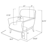 Andrea Upholstered Crecent Arm Accent Chair