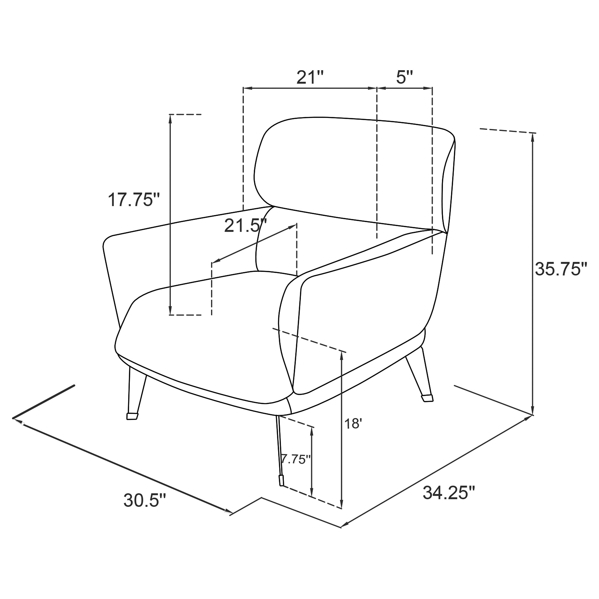 Andrea Upholstered Crecent Arm Accent Chair