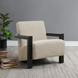 Fitzroy Faux Fur Upholstered Chair Solid Wood Arms