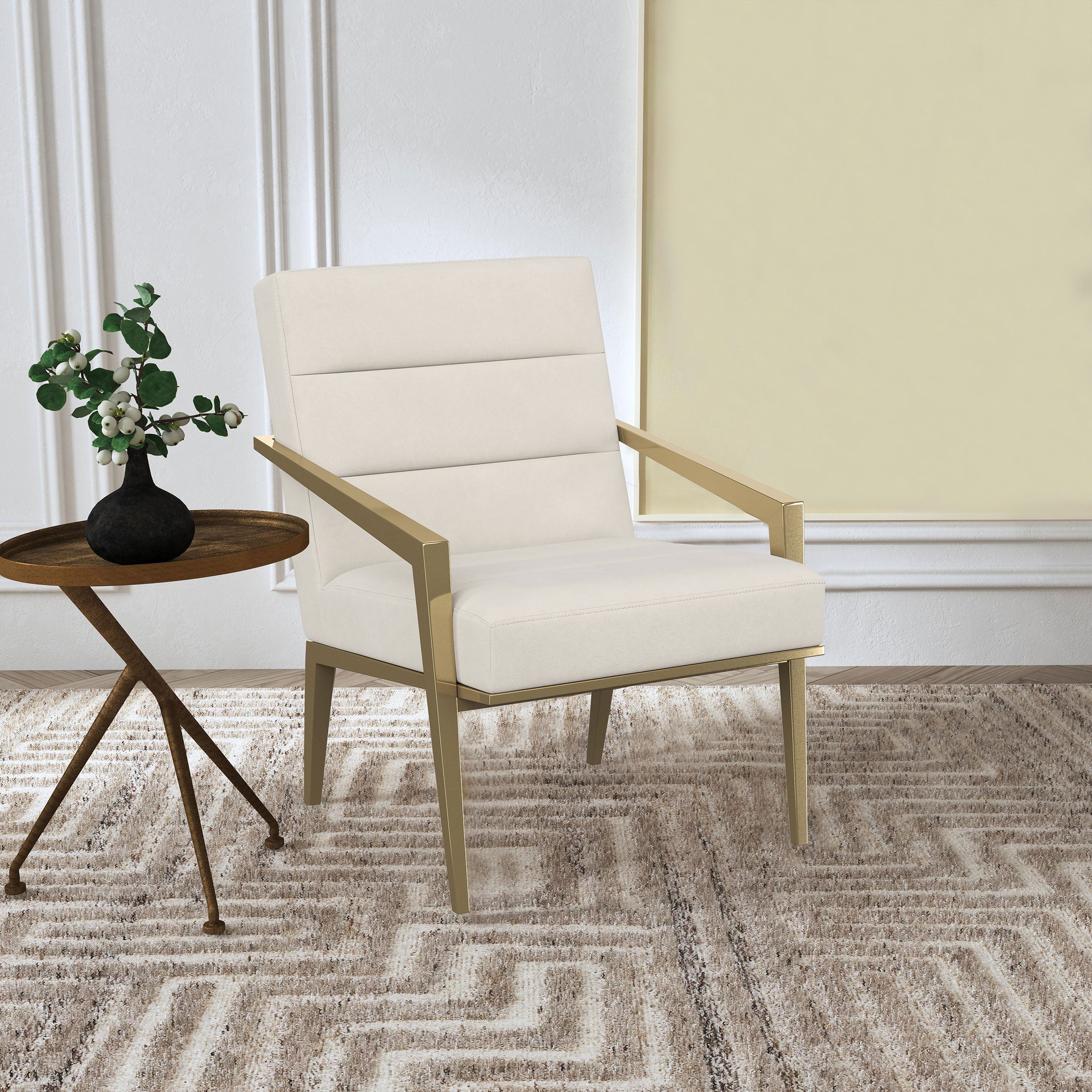Kirra Upholstered Metal Arm Accent Chair