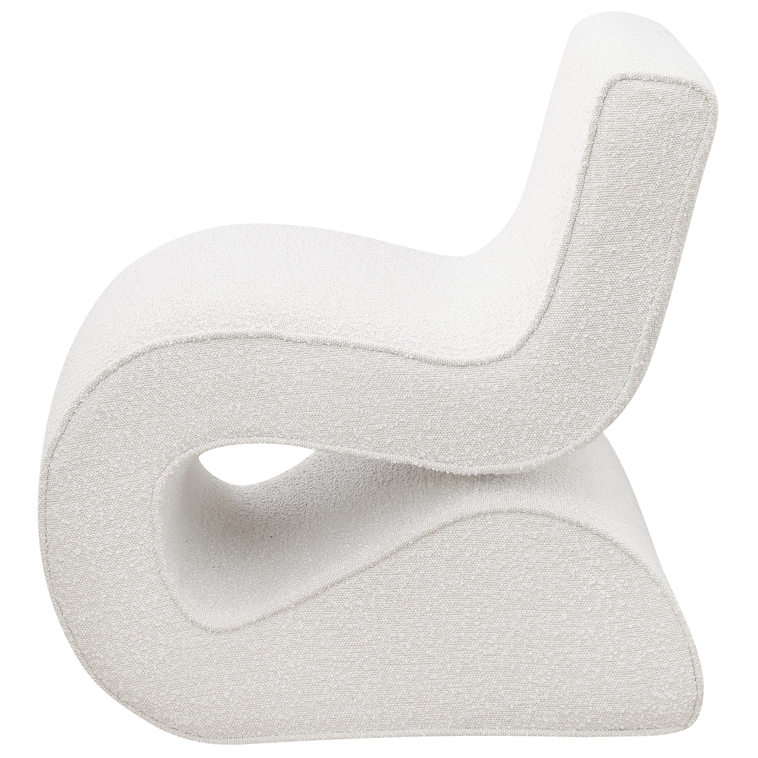 Ronea Boucle Upholstered Armless Curved Chair