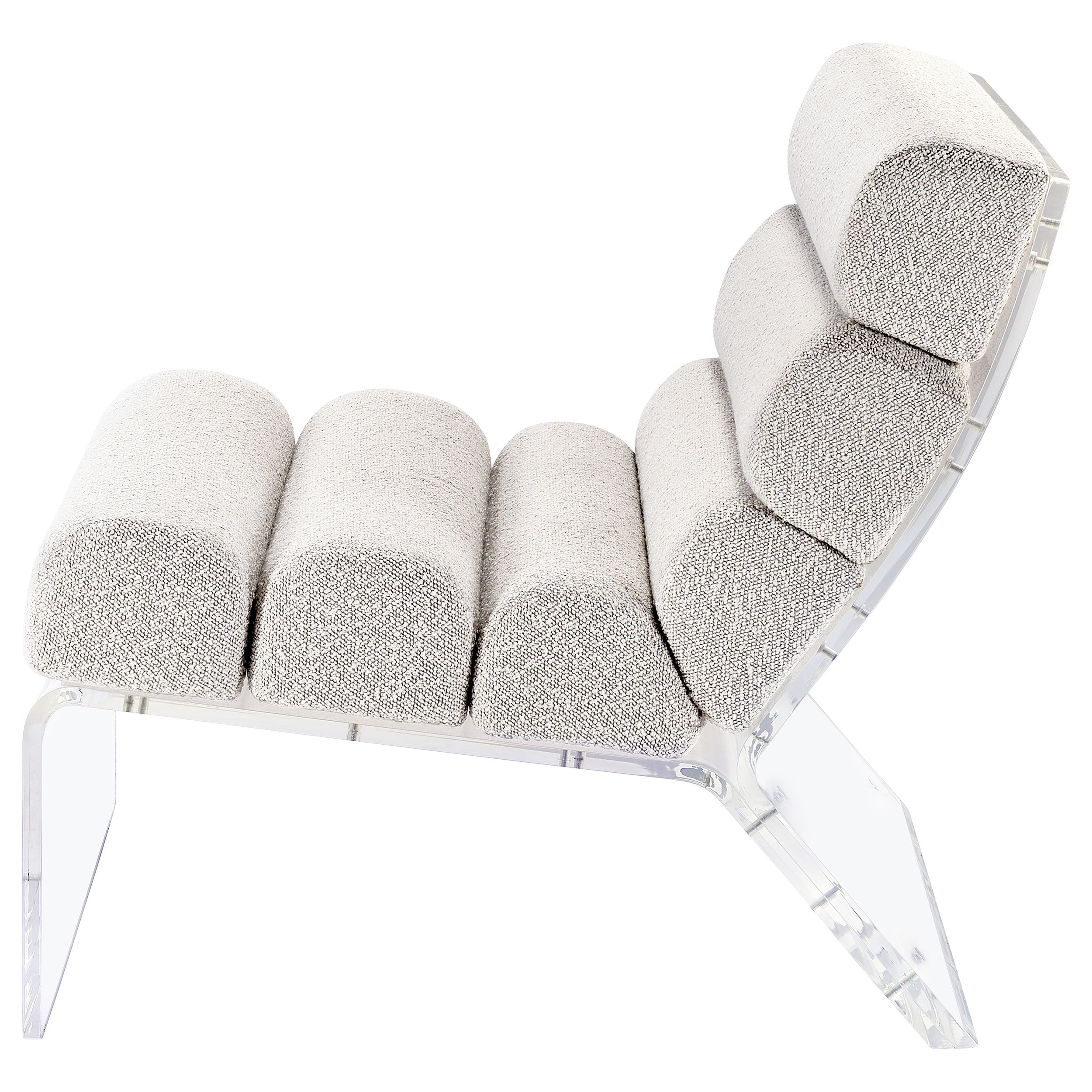 Serreta Boucle Upholstered Armless Acrylic Chair