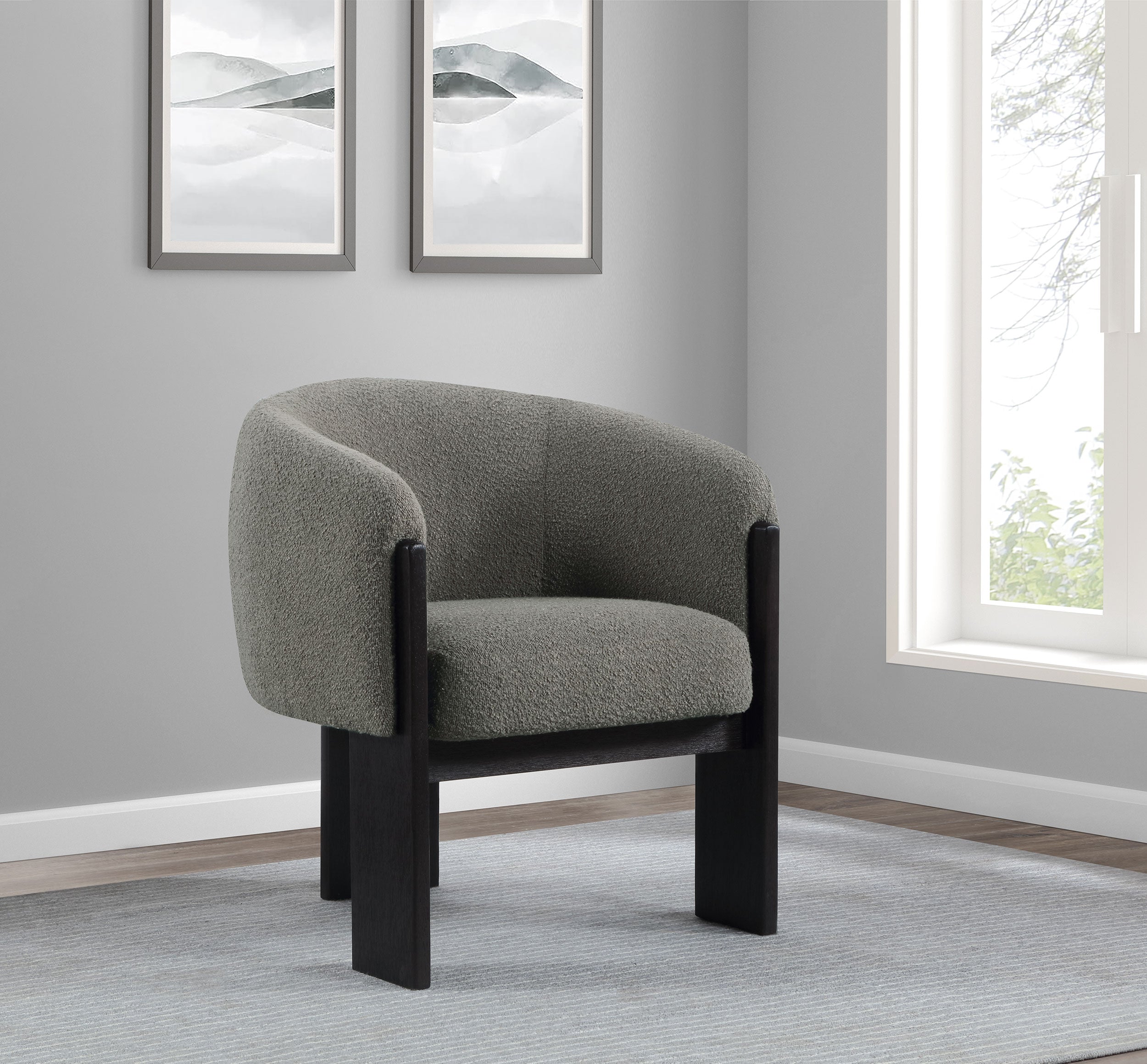 Valdez Boucle Upholstered Back Accent Chair