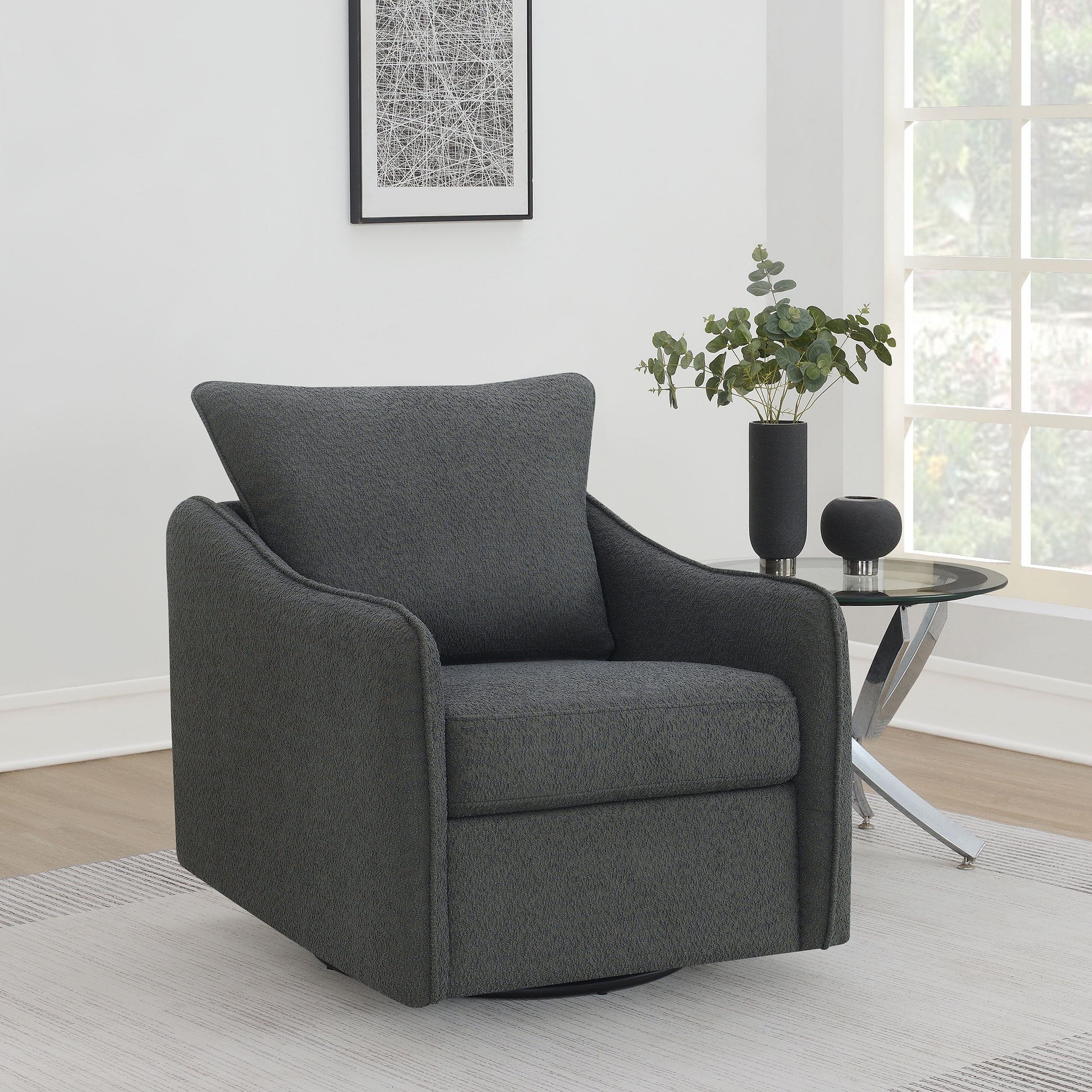 Madia Upholstered Sloped Arm Swivel Glider Chair