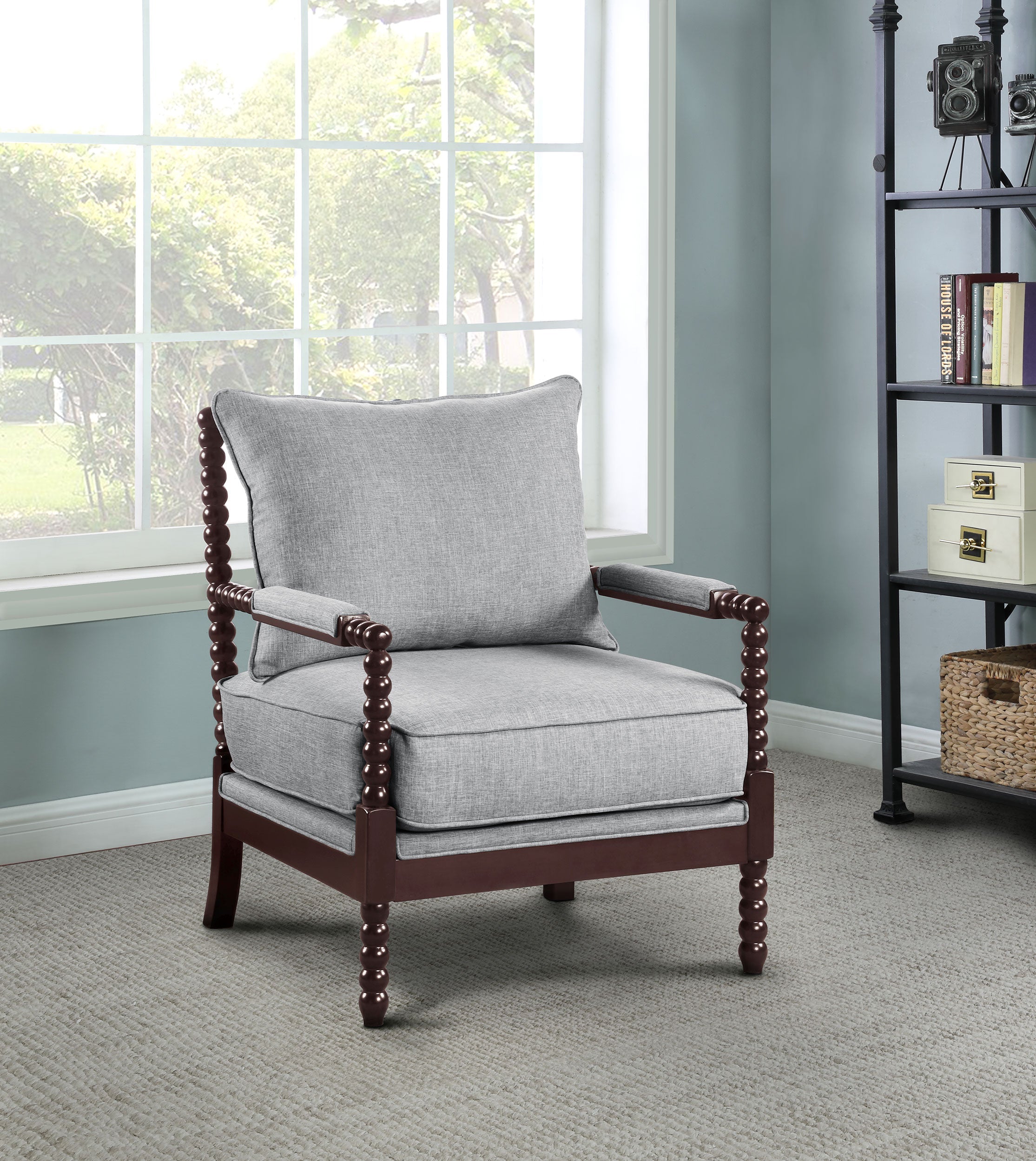 Blanchett Upholstered Bobbin Accent Chair