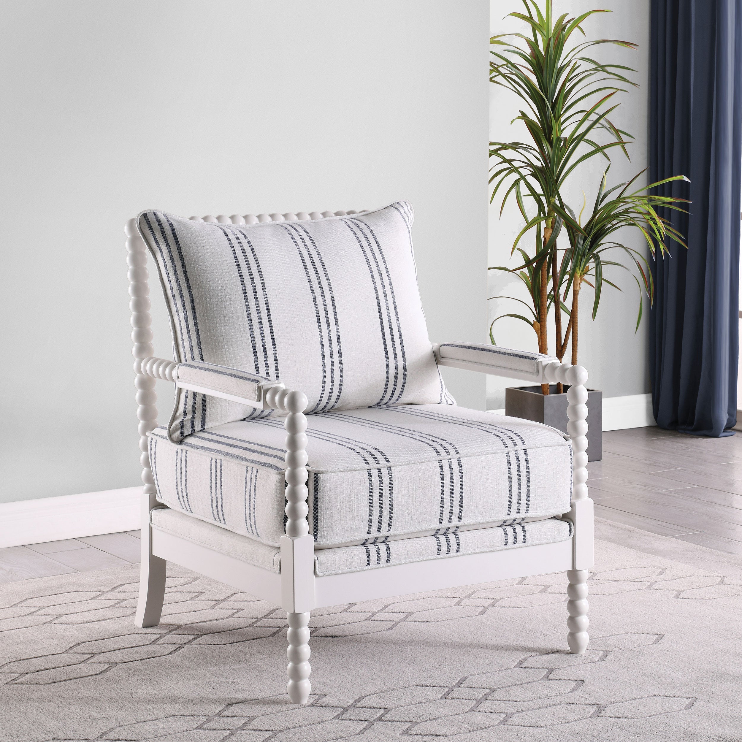 Blanchett Upholstered Bobbin Accent Chair