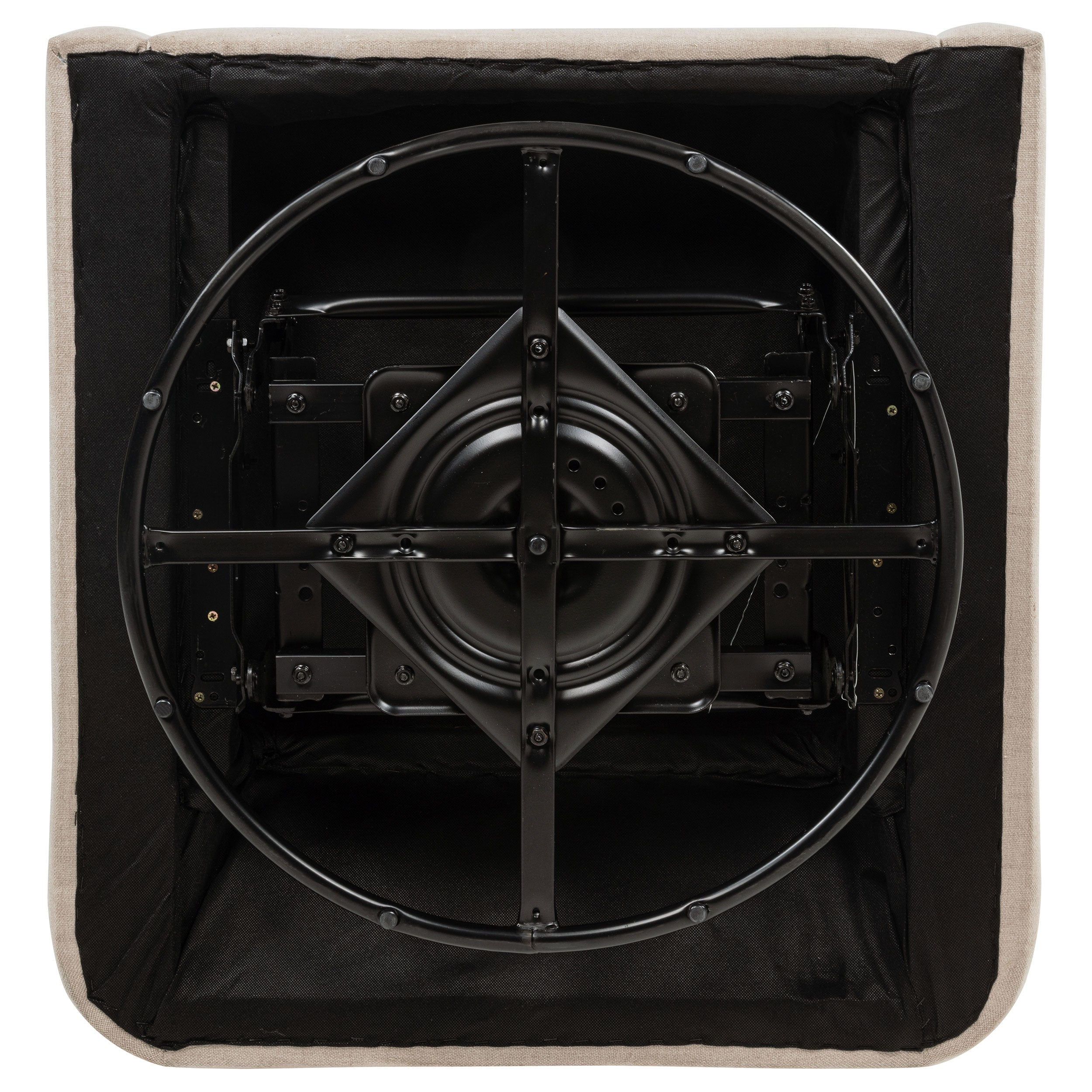 Sorrel Fabric Upholstered Swivel Glider Arm Chair Latte