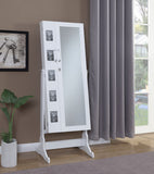 Doyle Cheval Mirror with Jewelry Storage White