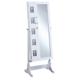 Doyle Cheval Mirror with Jewelry Storage White