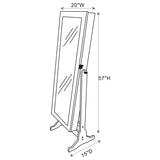 Tutuola Cheval Mirror with Jewelry Storage Black