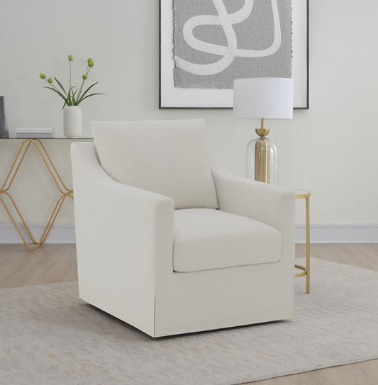 Winter Upholstered Sloped Arm Accent Swivel Chair