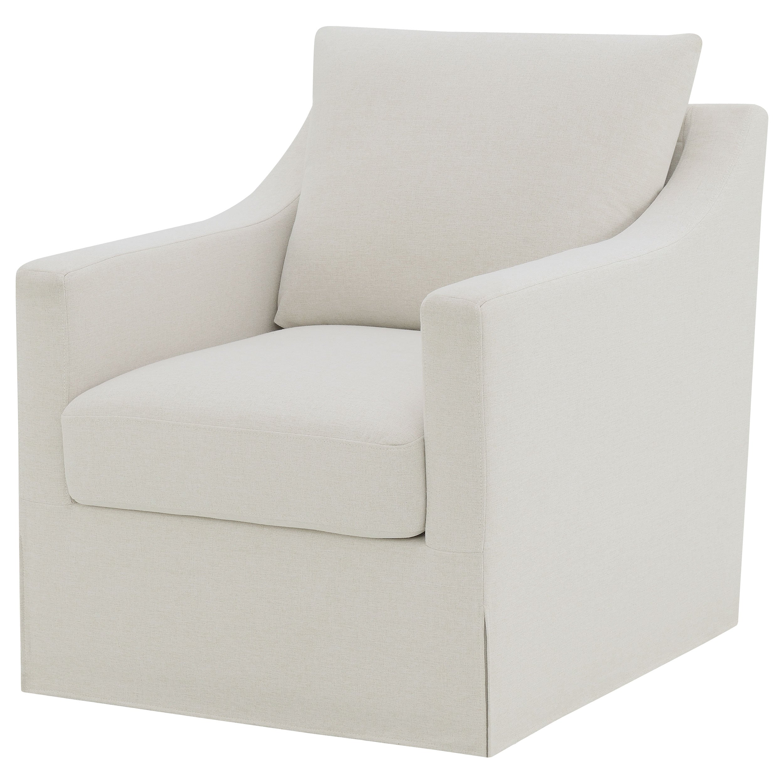 Winter Upholstered Sloped Arm Accent Swivel Chair