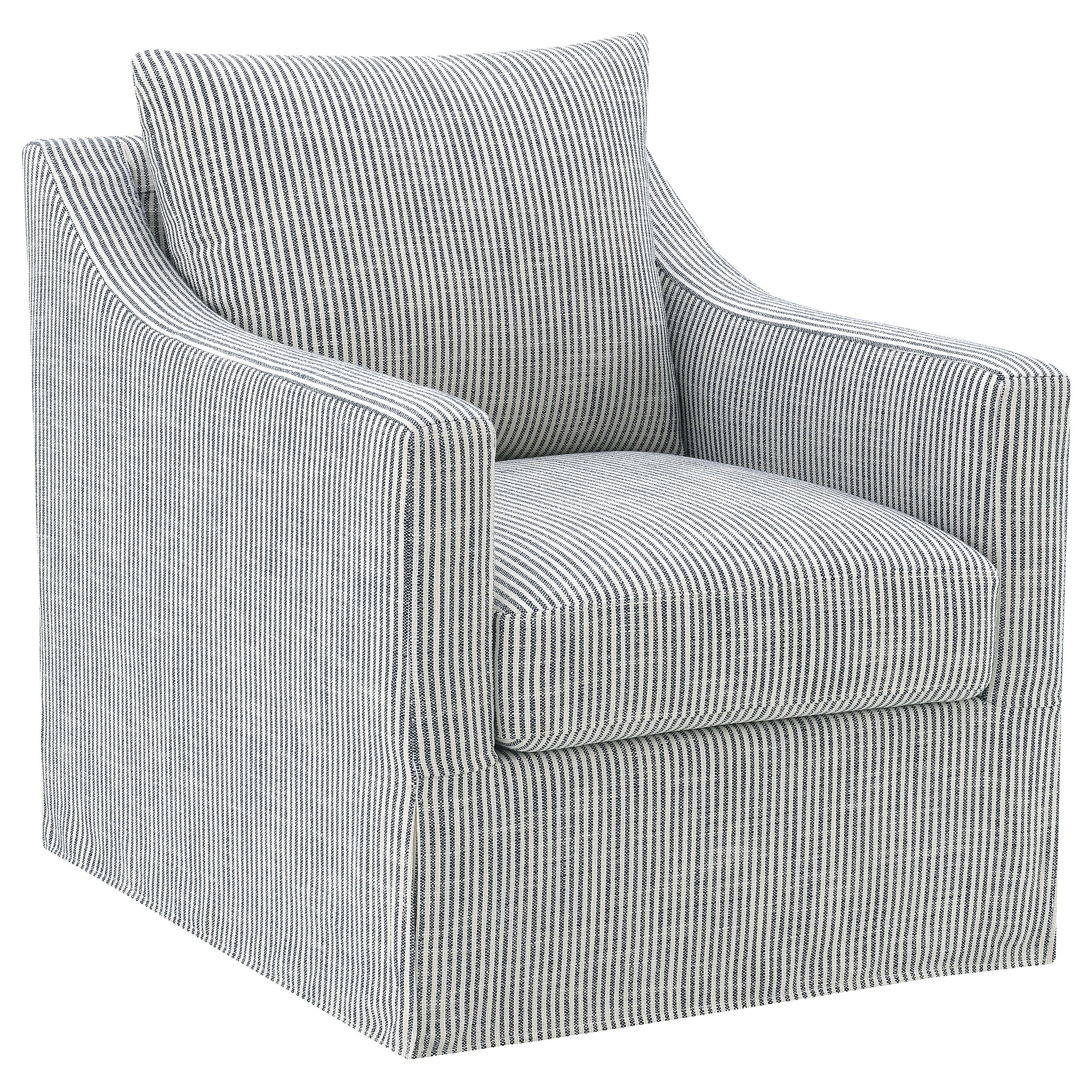 Winter Upholstered Sloped Arm Accent Swivel Chair