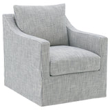 Winter Upholstered Sloped Arm Accent Swivel Chair