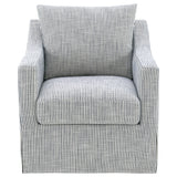 Winter Upholstered Sloped Arm Accent Swivel Chair