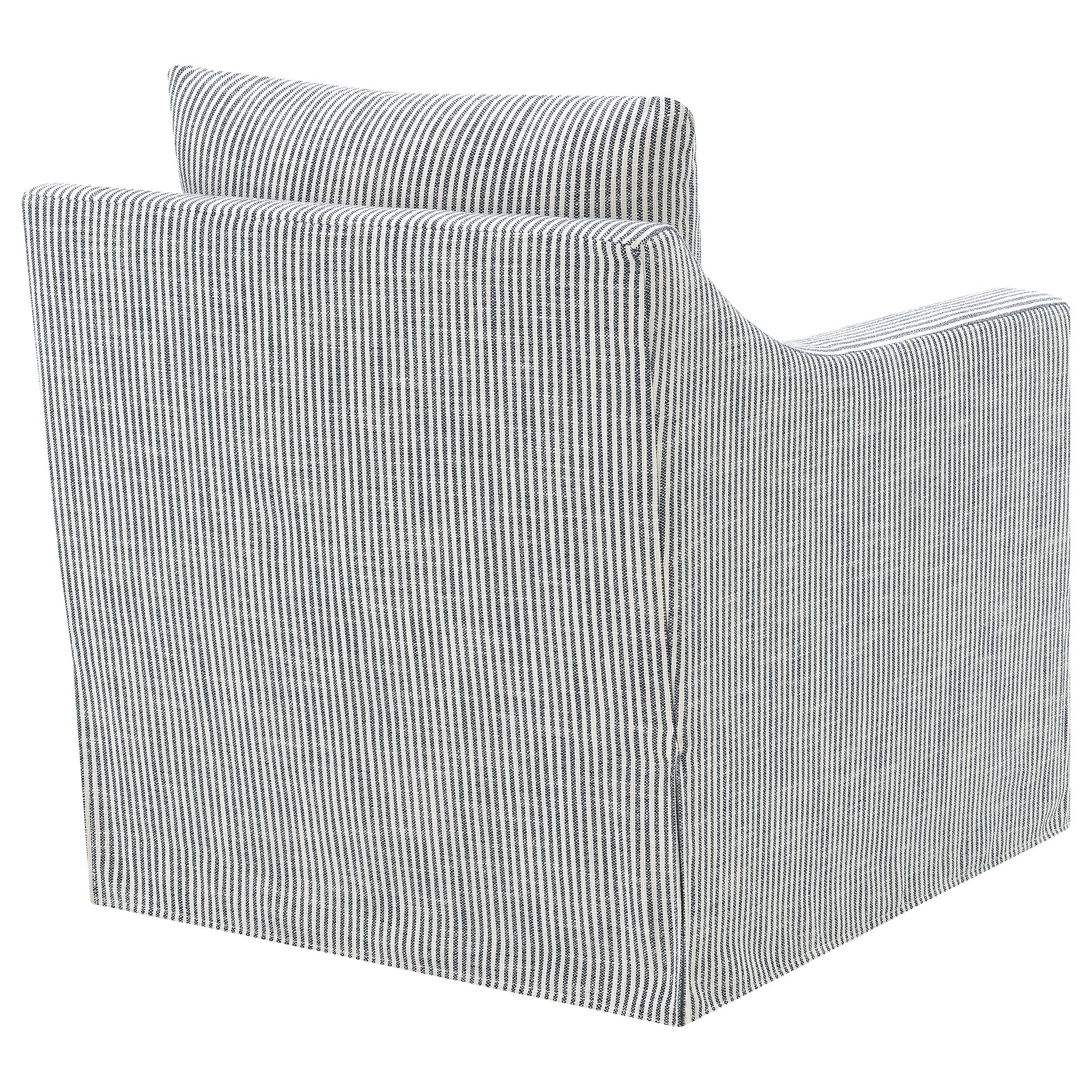 Winter Upholstered Sloped Arm Accent Swivel Chair