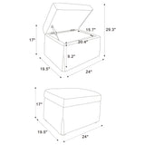 Winter Upholstered Hydraulic Lift Top Storage Ottoman