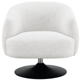 Dave Upholstered Barrel Back Swivel Club Chair Beige