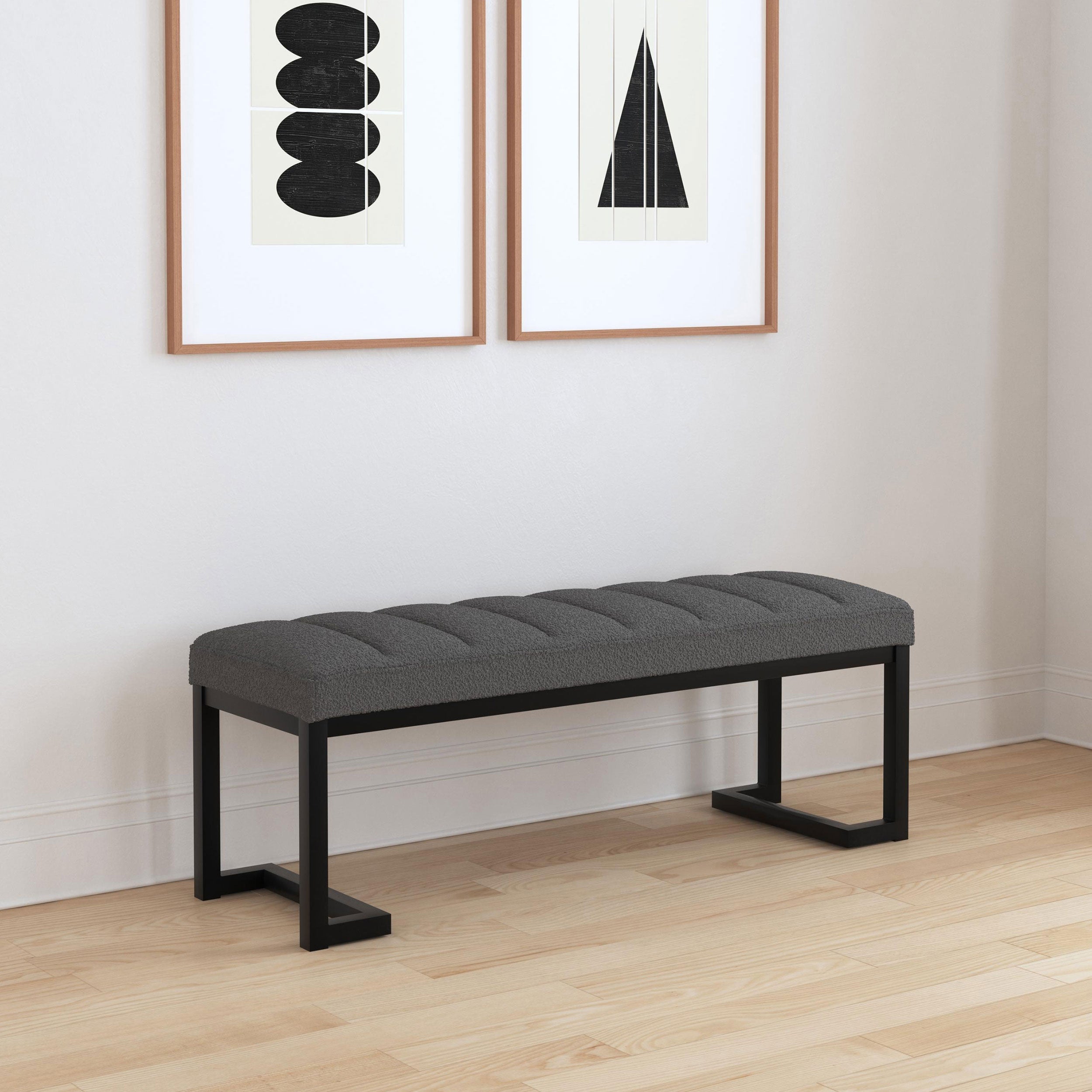 Mesa Boucle Upholstered Tufted Accent Bench