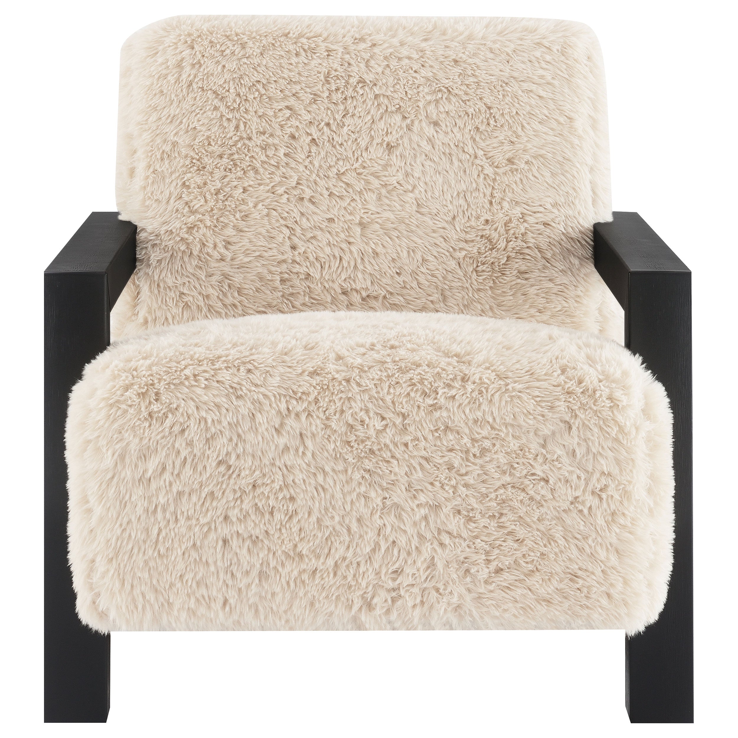 Fitzroy Faux Fur Upholstered Chair Solid Wood Arms