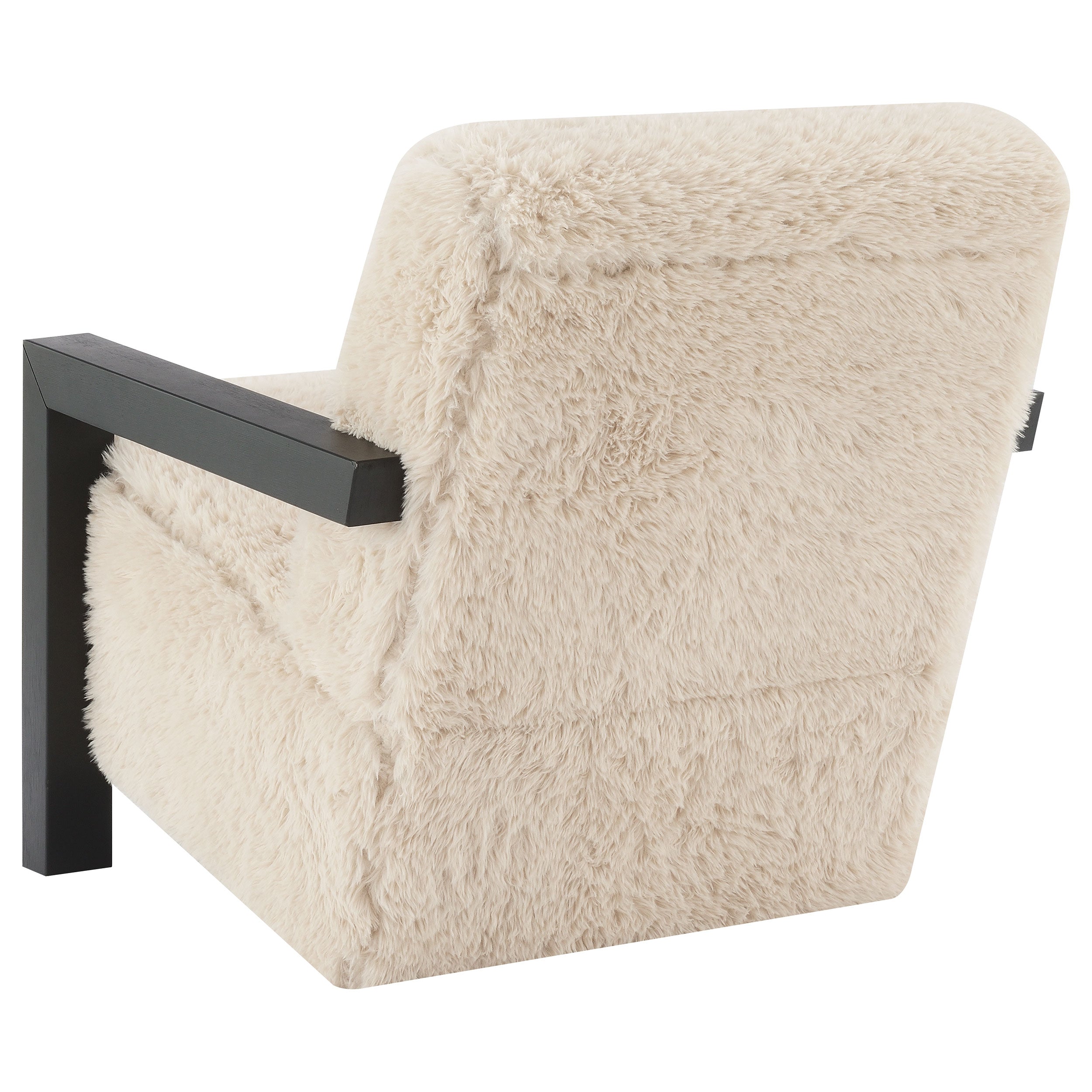 Fitzroy Faux Fur Upholstered Chair Solid Wood Arms
