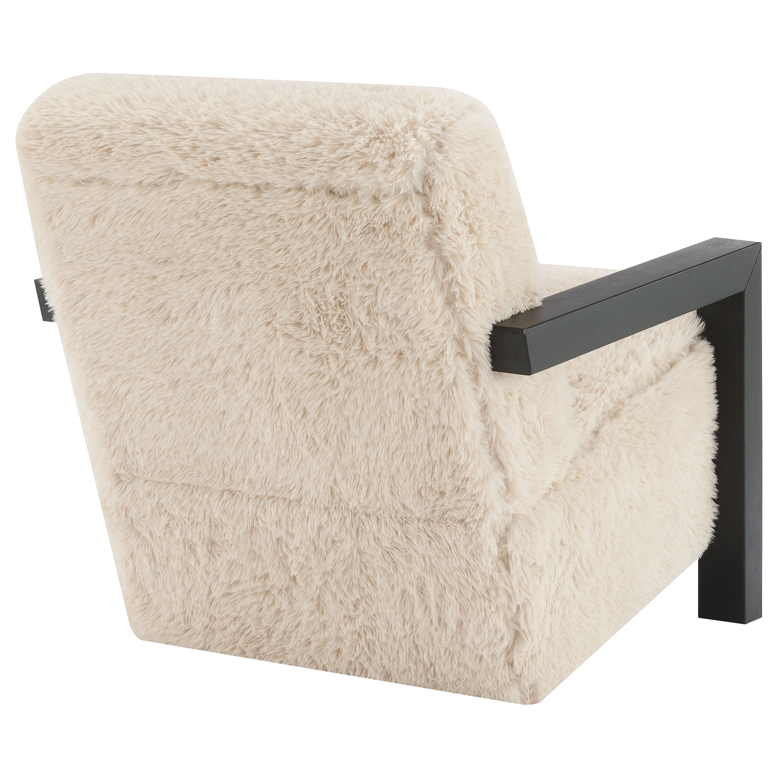 Fitzroy Faux Fur Upholstered Chair Solid Wood Arms