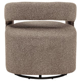 Westhill Boucle Upholstered Swivel Accent Chair Rocky Road
