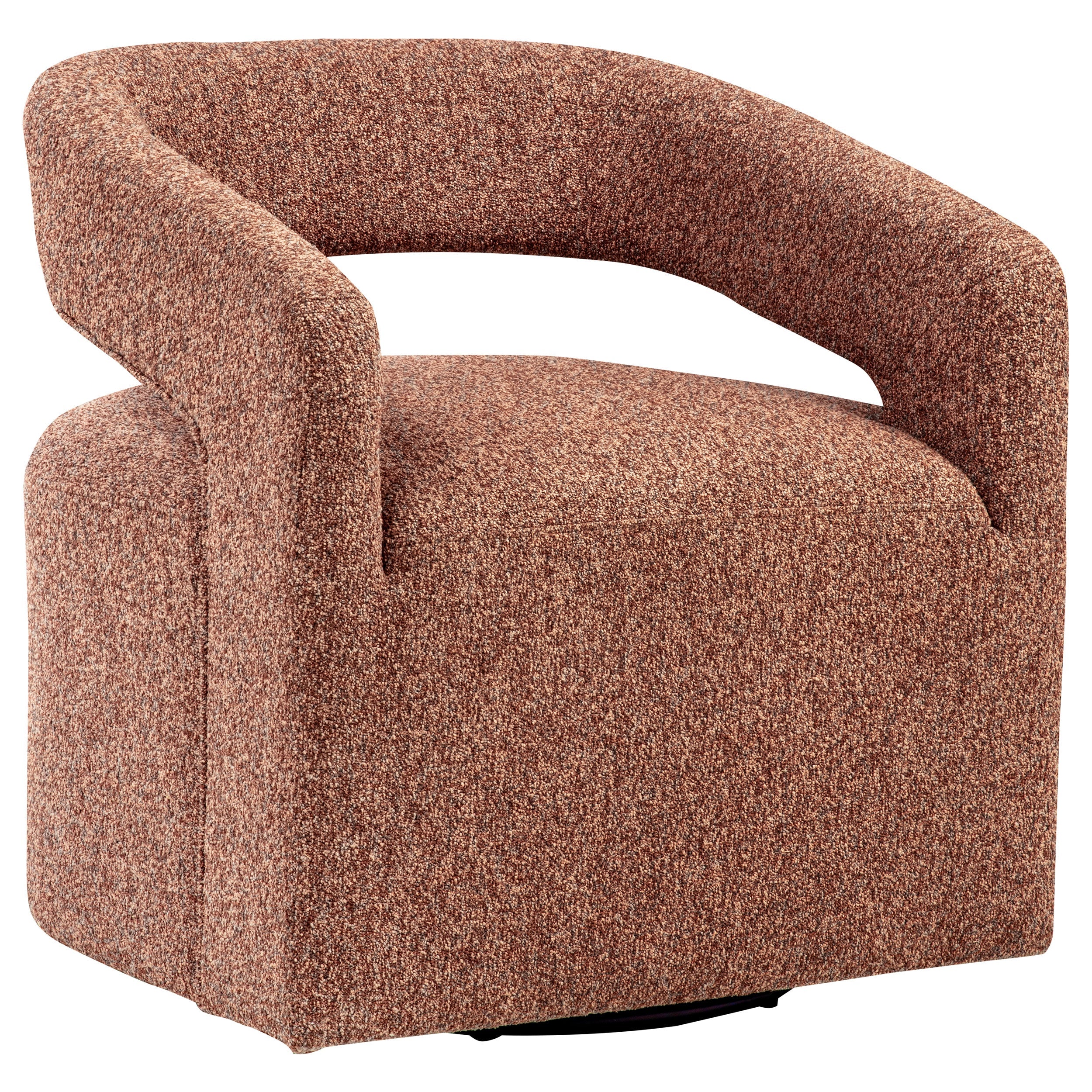 Westhill Boucle Upholstered Swivel Accent Chair Rocky Road