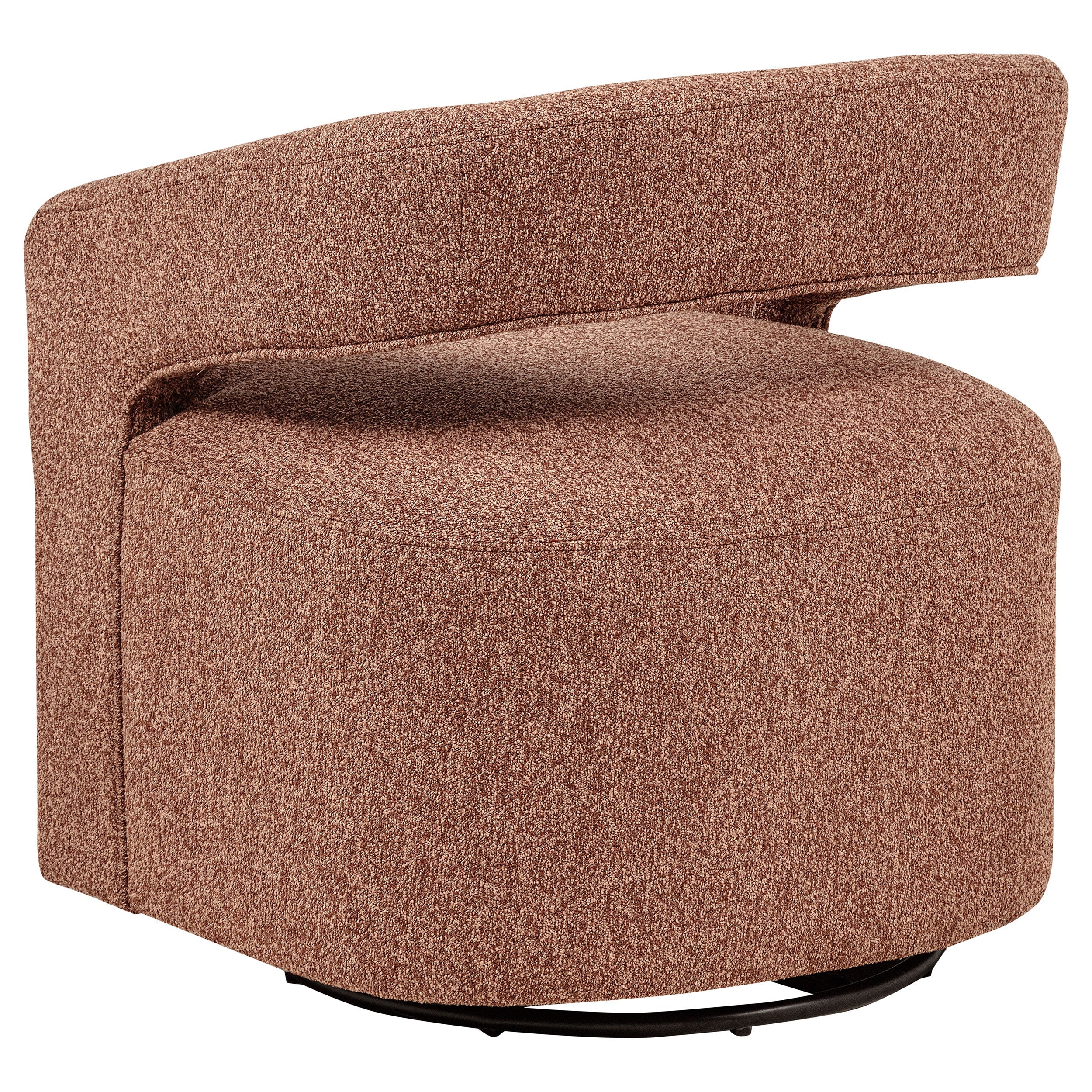 Westhill Boucle Upholstered Swivel Accent Chair Rocky Road