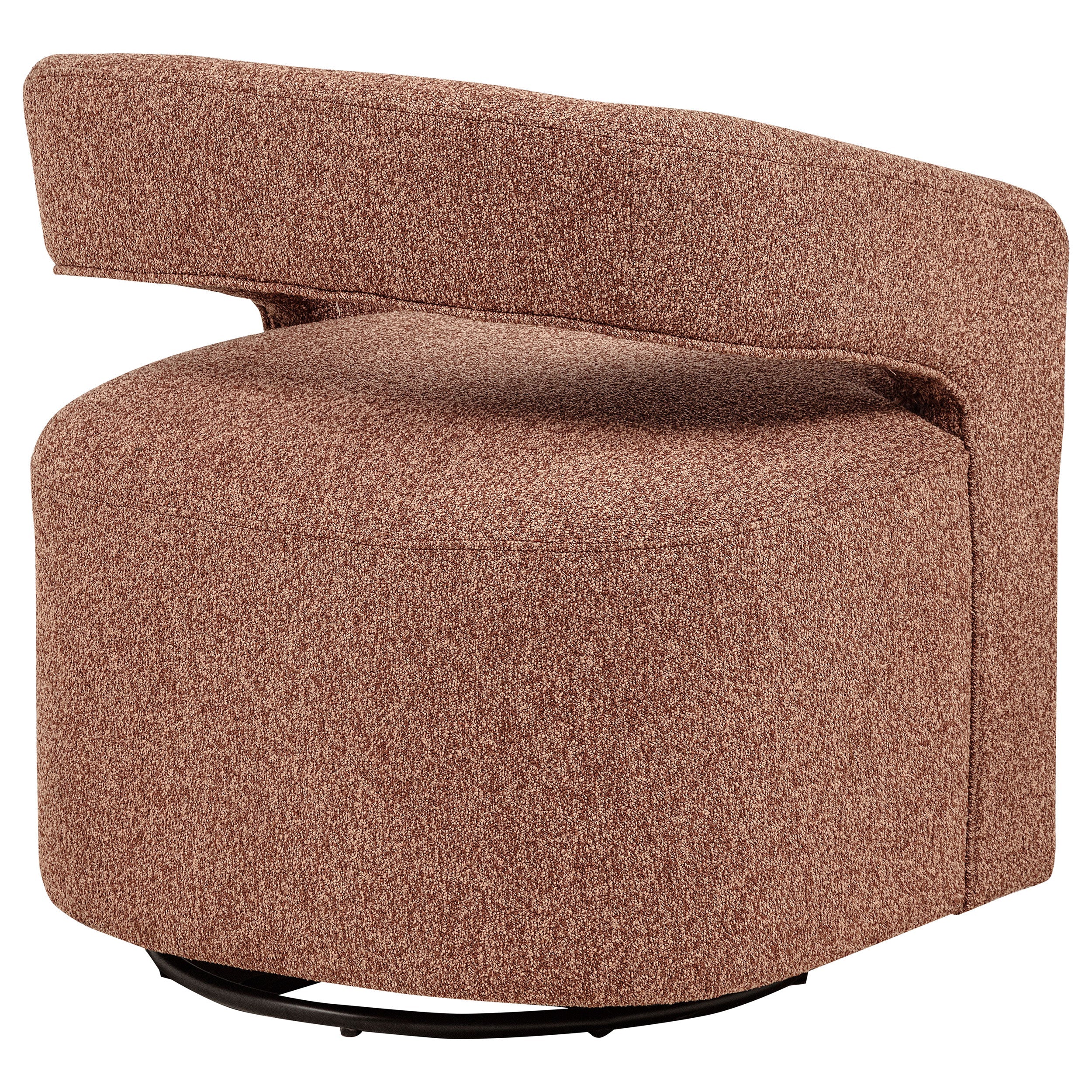Westhill Boucle Upholstered Swivel Accent Chair Rocky Road