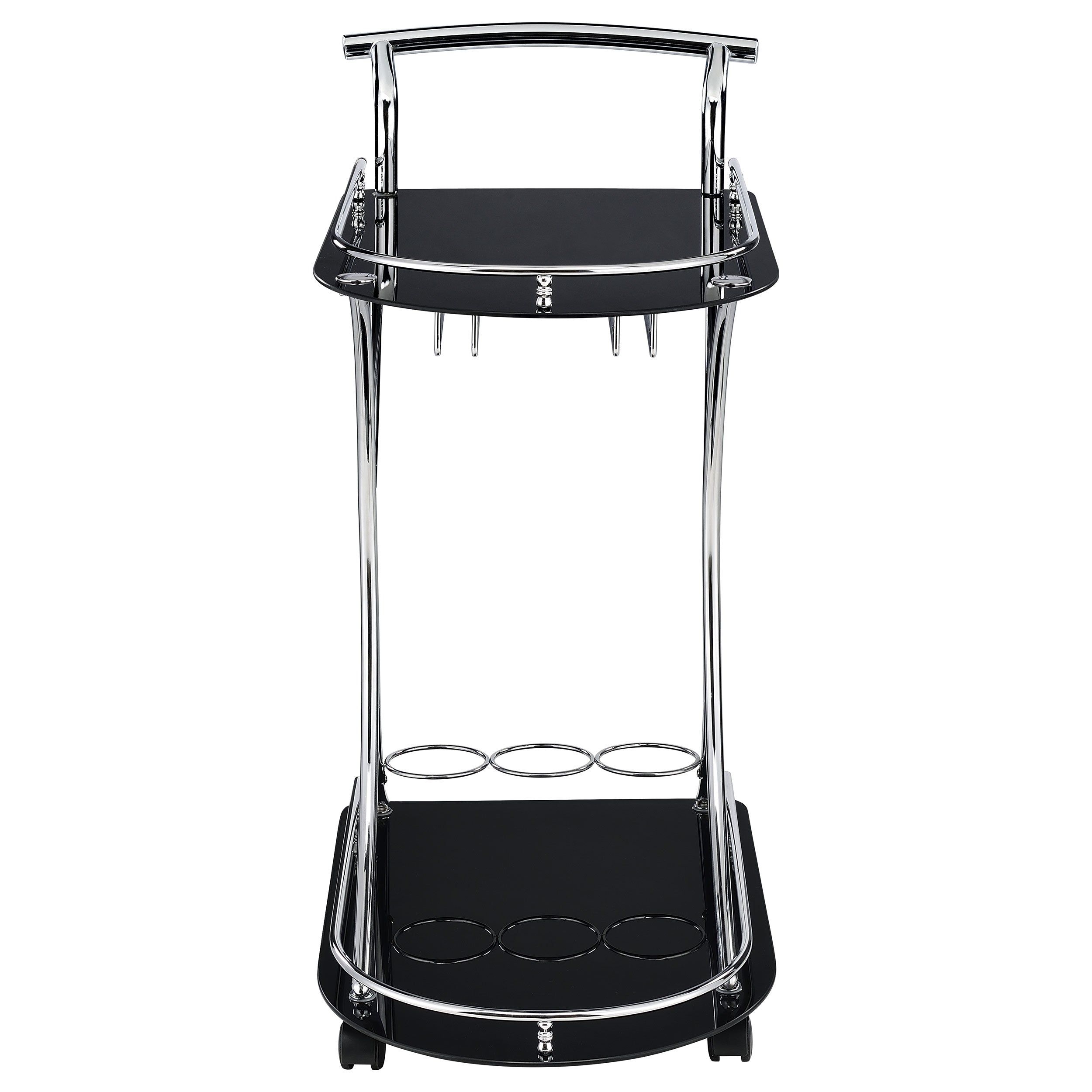 Elfman 2-tier Glass Shelf Metal Bar Cart