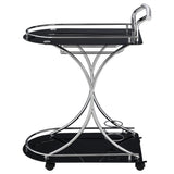Elfman 2-tier Glass Shelf Metal Bar Cart