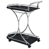 Elfman 2-tier Glass Shelf Metal Bar Cart