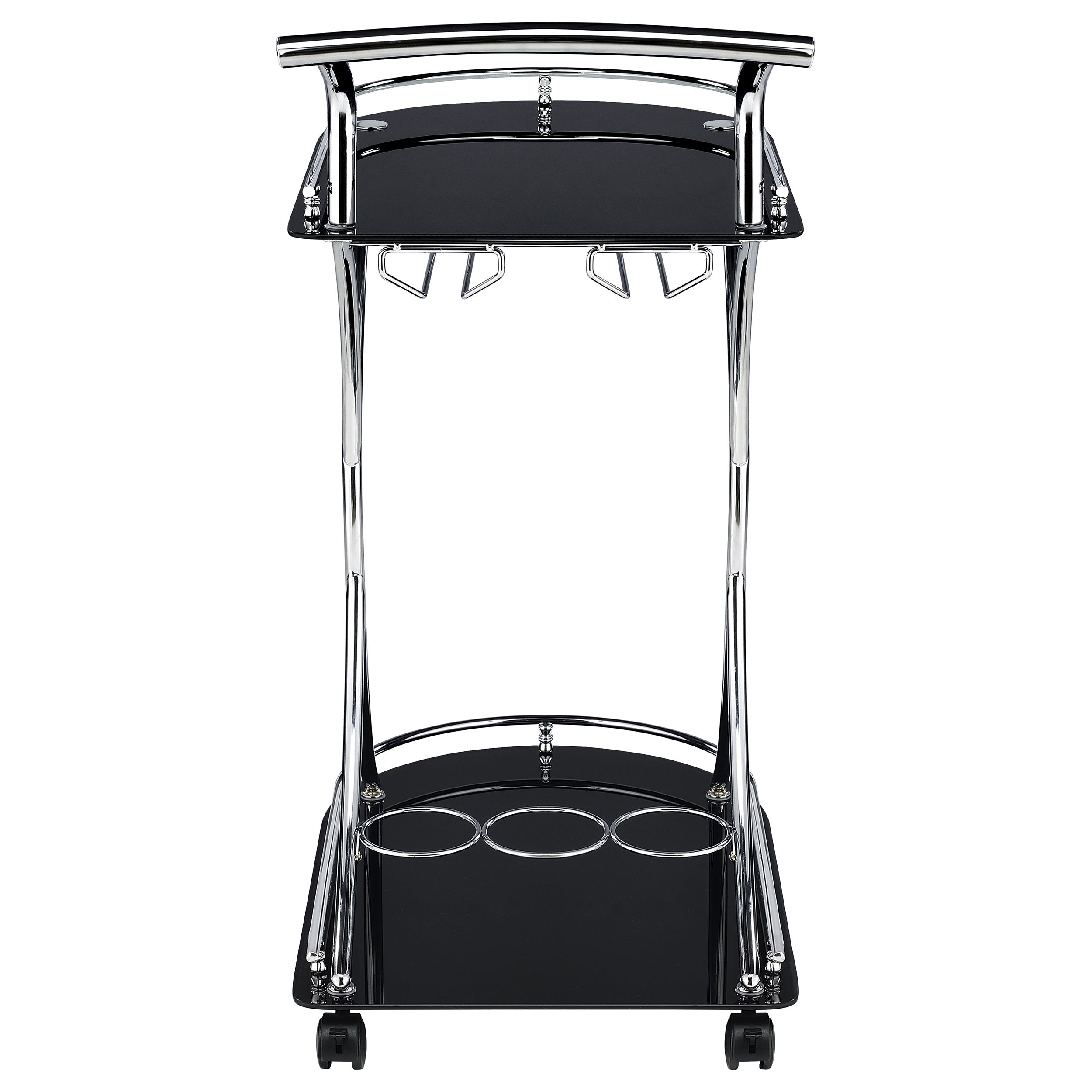 Elfman 2-tier Glass Shelf Metal Bar Cart