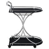Elfman 2-tier Glass Shelf Metal Bar Cart