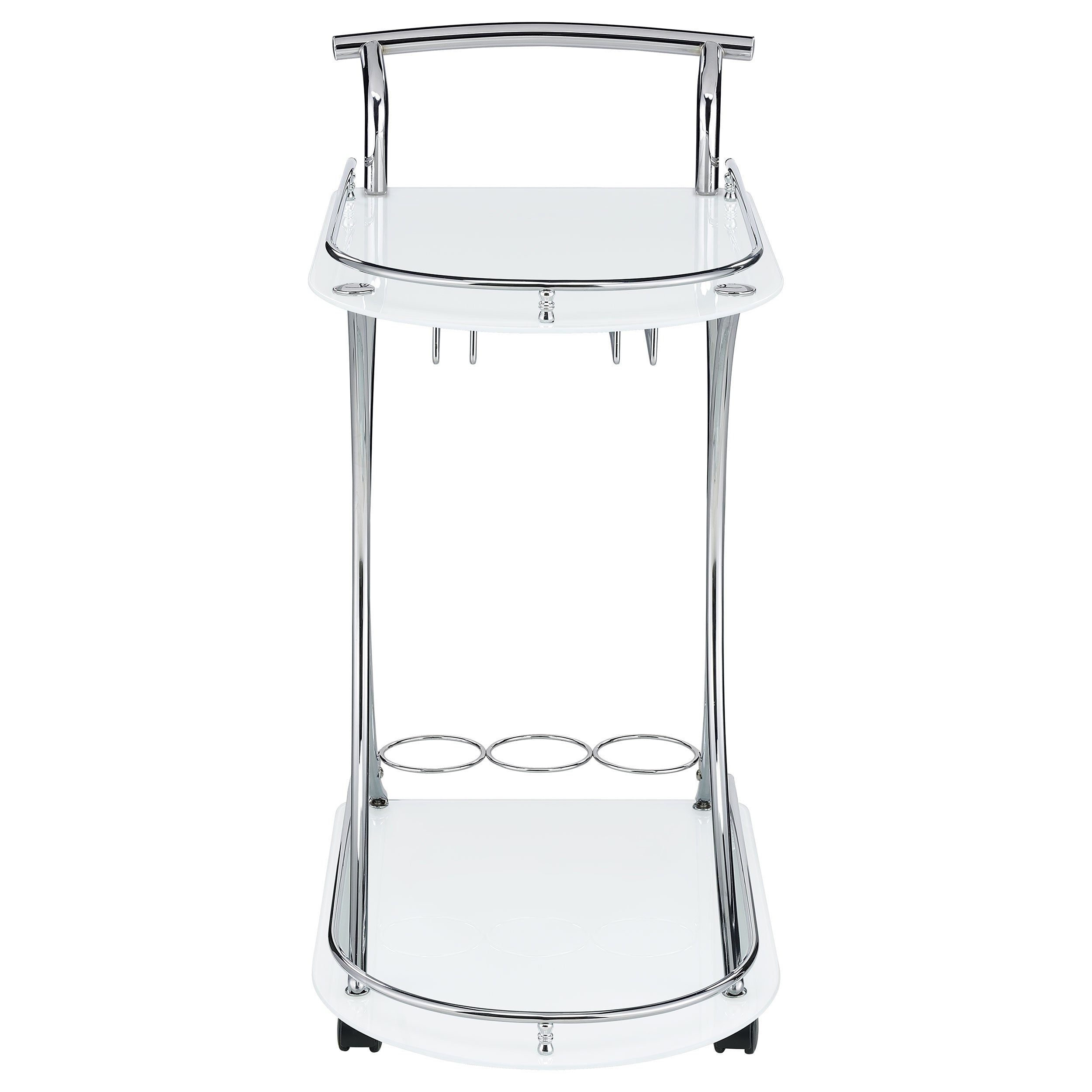 Elfman 2-tier Glass Shelf Metal Bar Cart