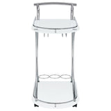 Elfman 2-tier Glass Shelf Metal Bar Cart