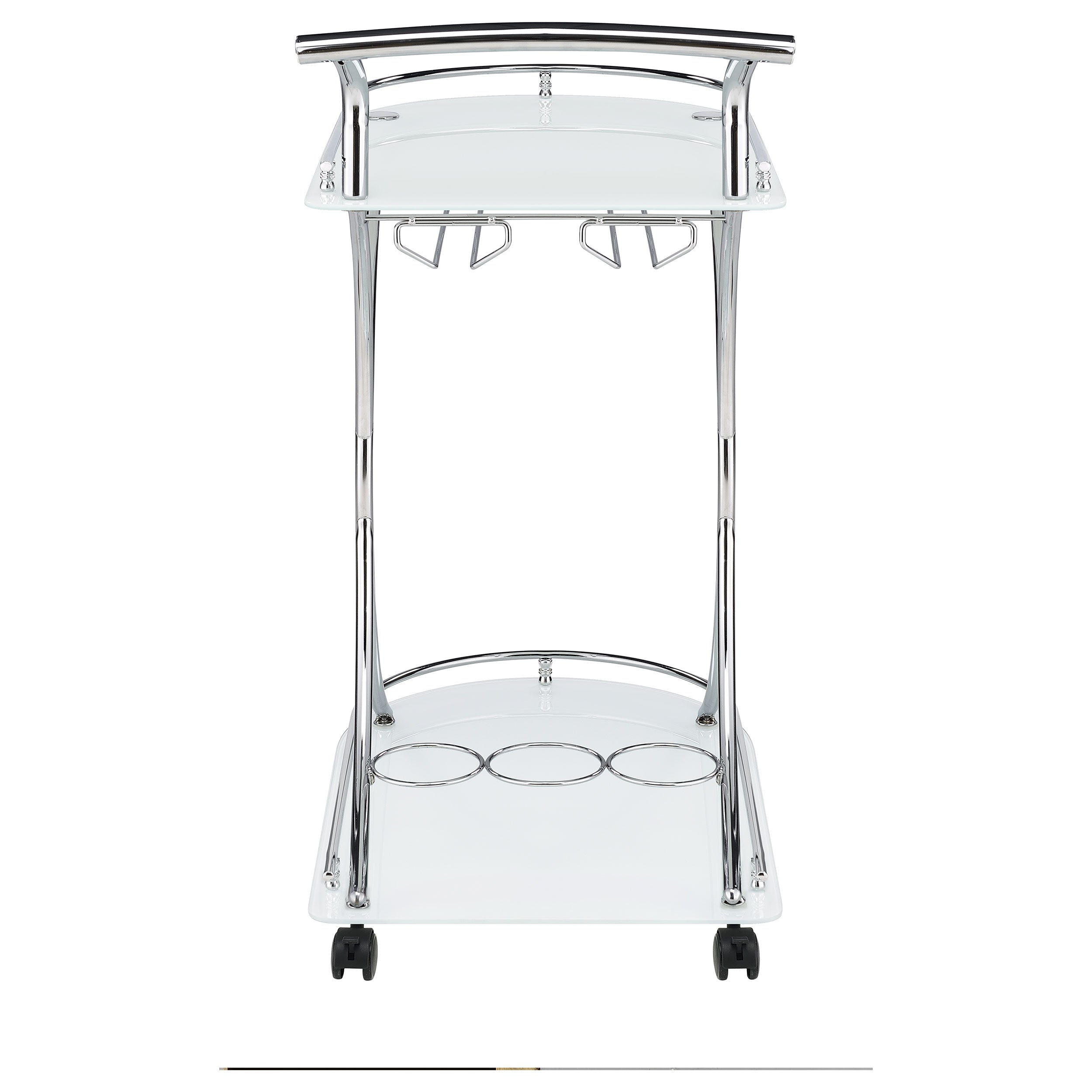 Elfman 2-tier Glass Shelf Metal Bar Cart