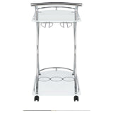 Elfman 2-tier Glass Shelf Metal Bar Cart