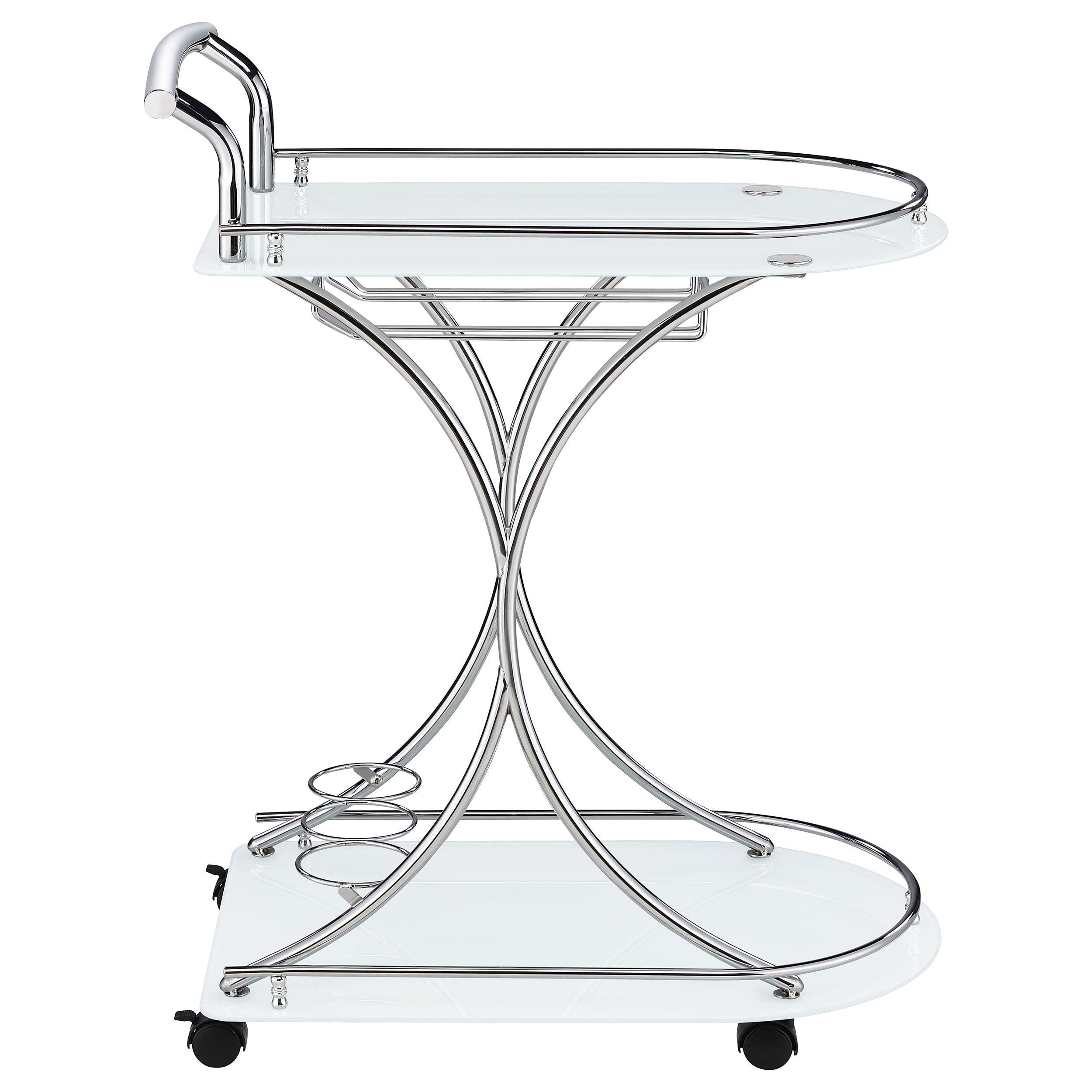 Elfman 2-tier Glass Shelf Metal Bar Cart