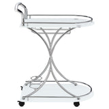 Elfman 2-tier Glass Shelf Metal Bar Cart