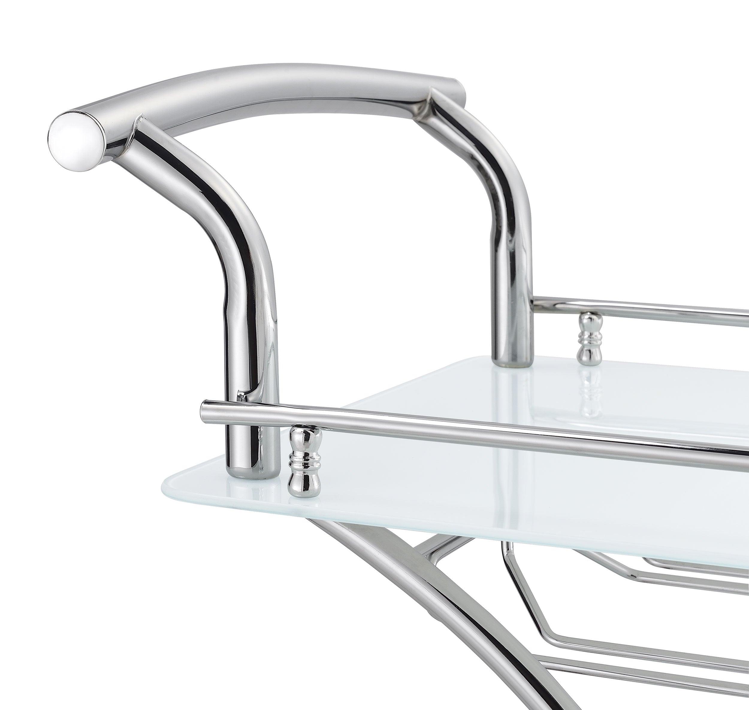 Elfman 2-tier Glass Shelf Metal Bar Cart