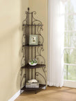 Poppy 74-inch 4-shelf Corner Bookshelf Copper and Cappuccino