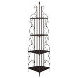 Poppy 74-inch 4-shelf Corner Bookshelf Copper and Cappuccino