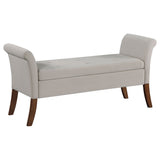 Farrah Velvet Upholstered Rolled Arm Storage Bench