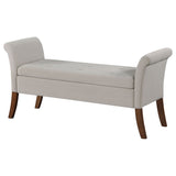Farrah Velvet Upholstered Rolled Arm Storage Bench