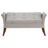 Farrah Velvet Upholstered Rolled Arm Storage Bench