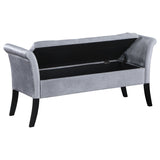 Farrah Velvet Upholstered Rolled Arm Storage Bench